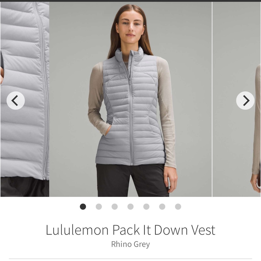 NWT Lululemon Pack it down Puffer Goose Down Vest RHINO GREY Sz 6 Rare